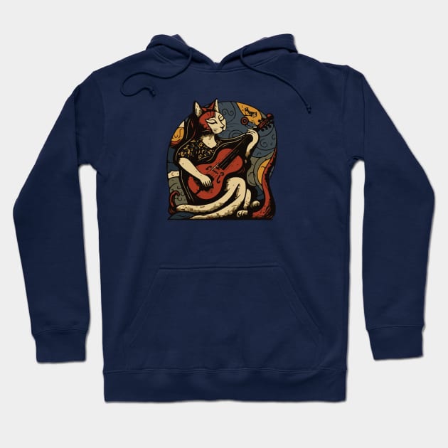 Musician Cat lyric Style Hoodie by MusicianCatsClub